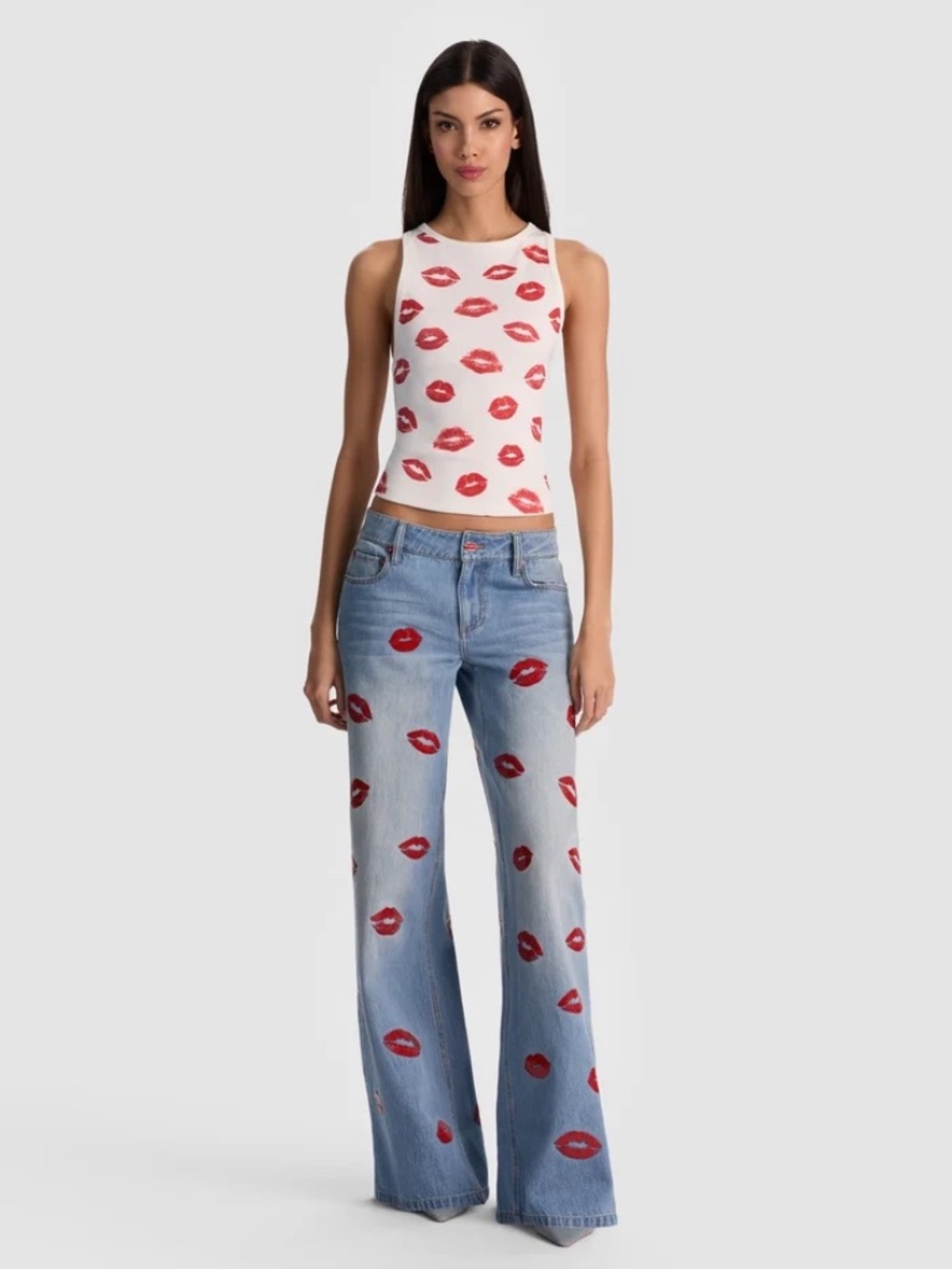 Alice + Olivia Allen Tank Top in Lips size S NWT $135 - Picture 4 of 15